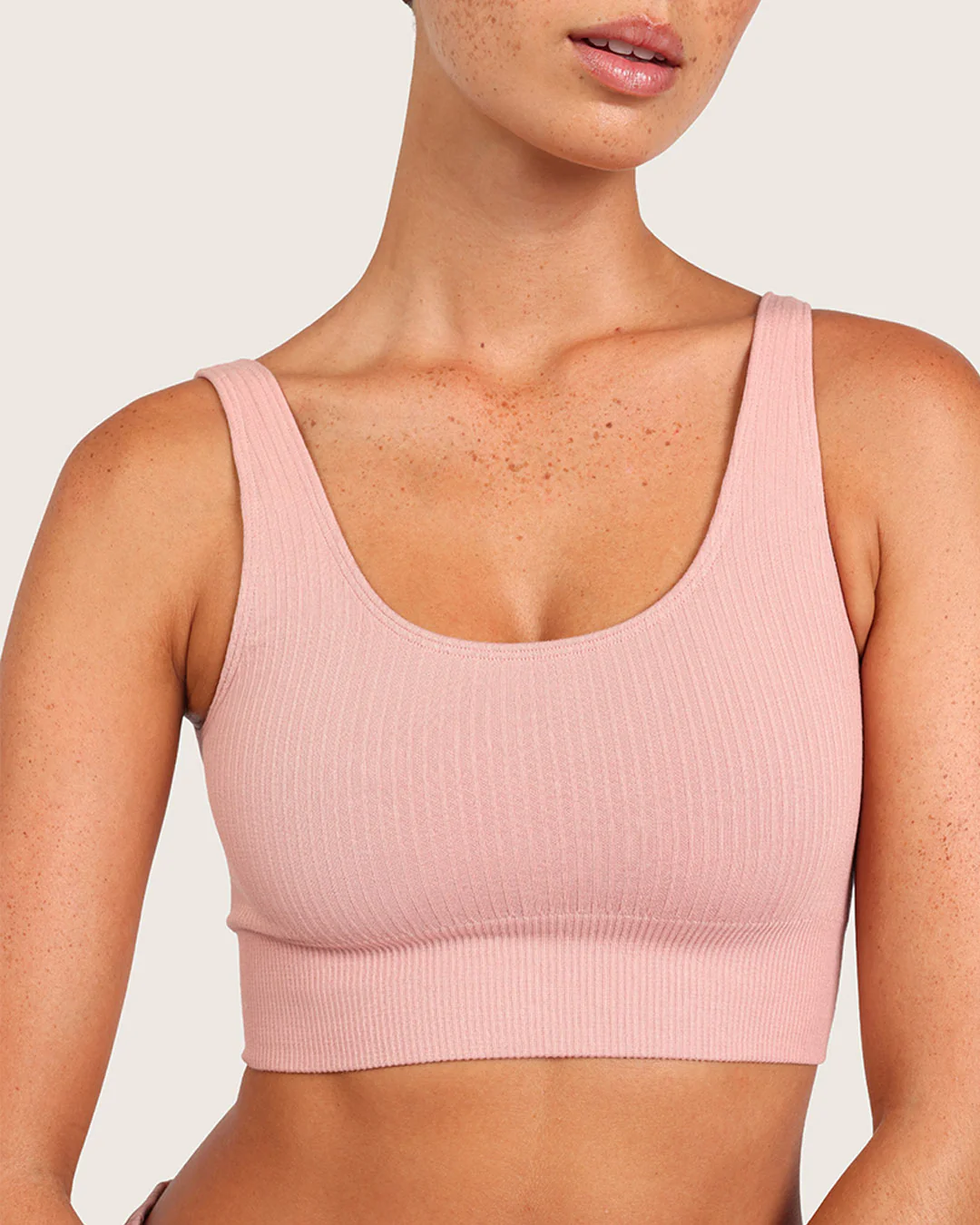 Ribbed Seamfree Crop-Dusty Pink - Image 4