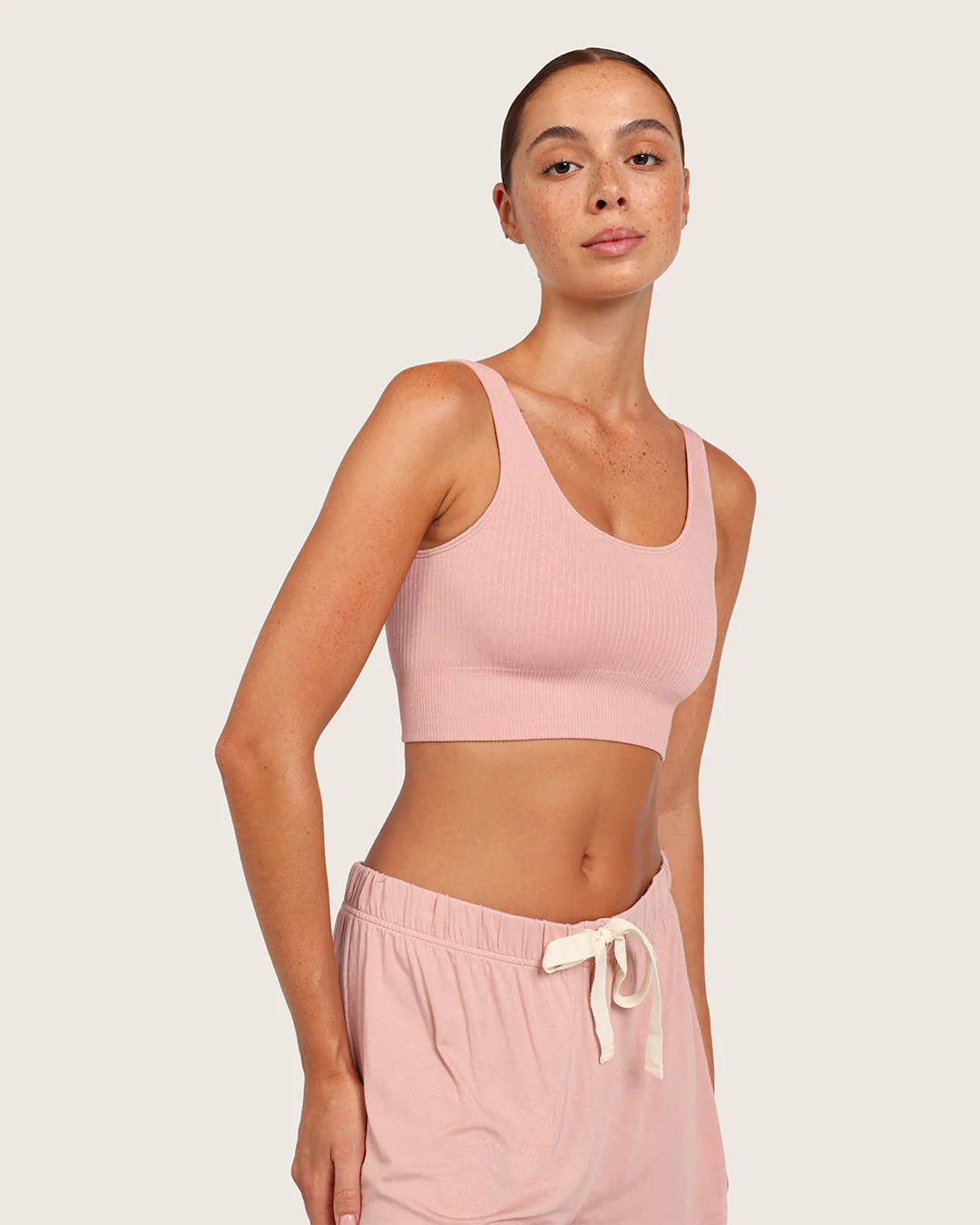 Ribbed Seamfree Crop-Dusty Pink - Image 5