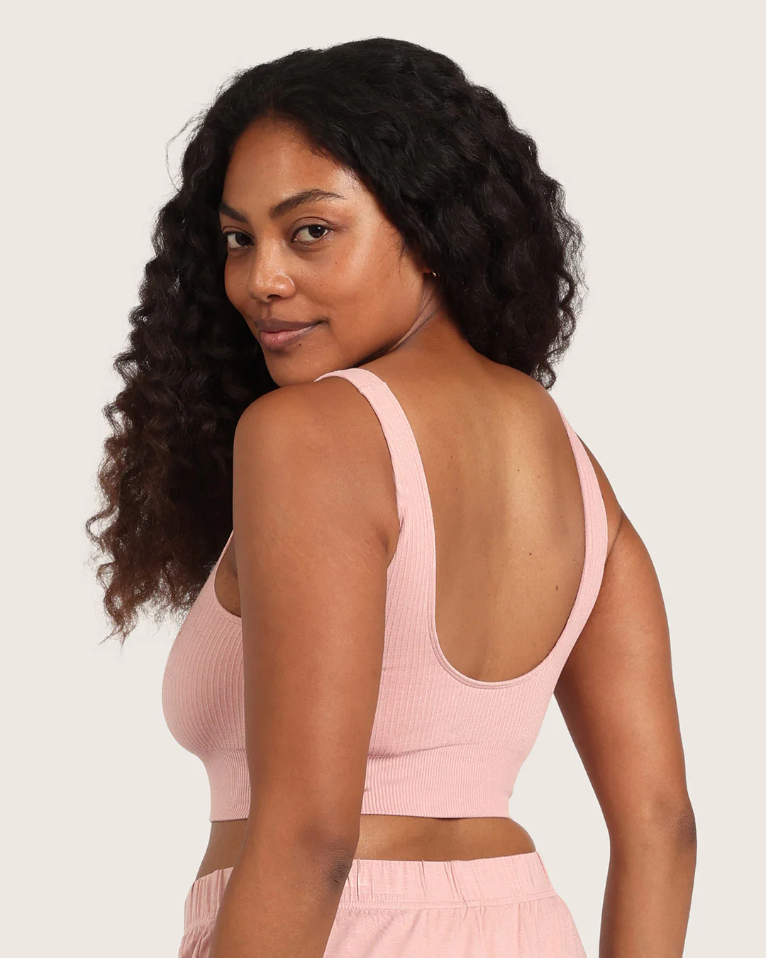 Ribbed Seamfree Crop-Dusty Pink - Image 9