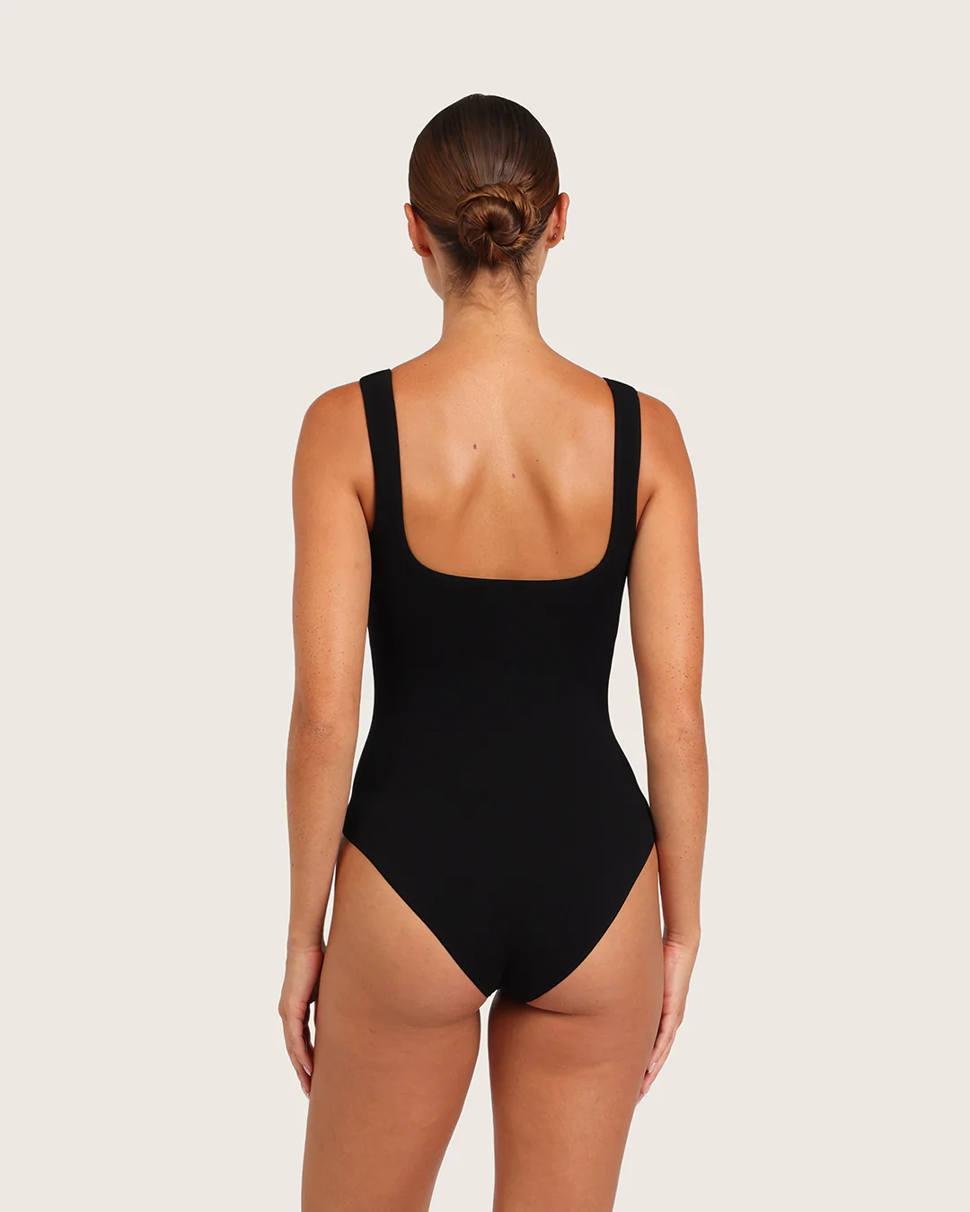Ribbed Square Neck Bodysuit - Black - Image 9