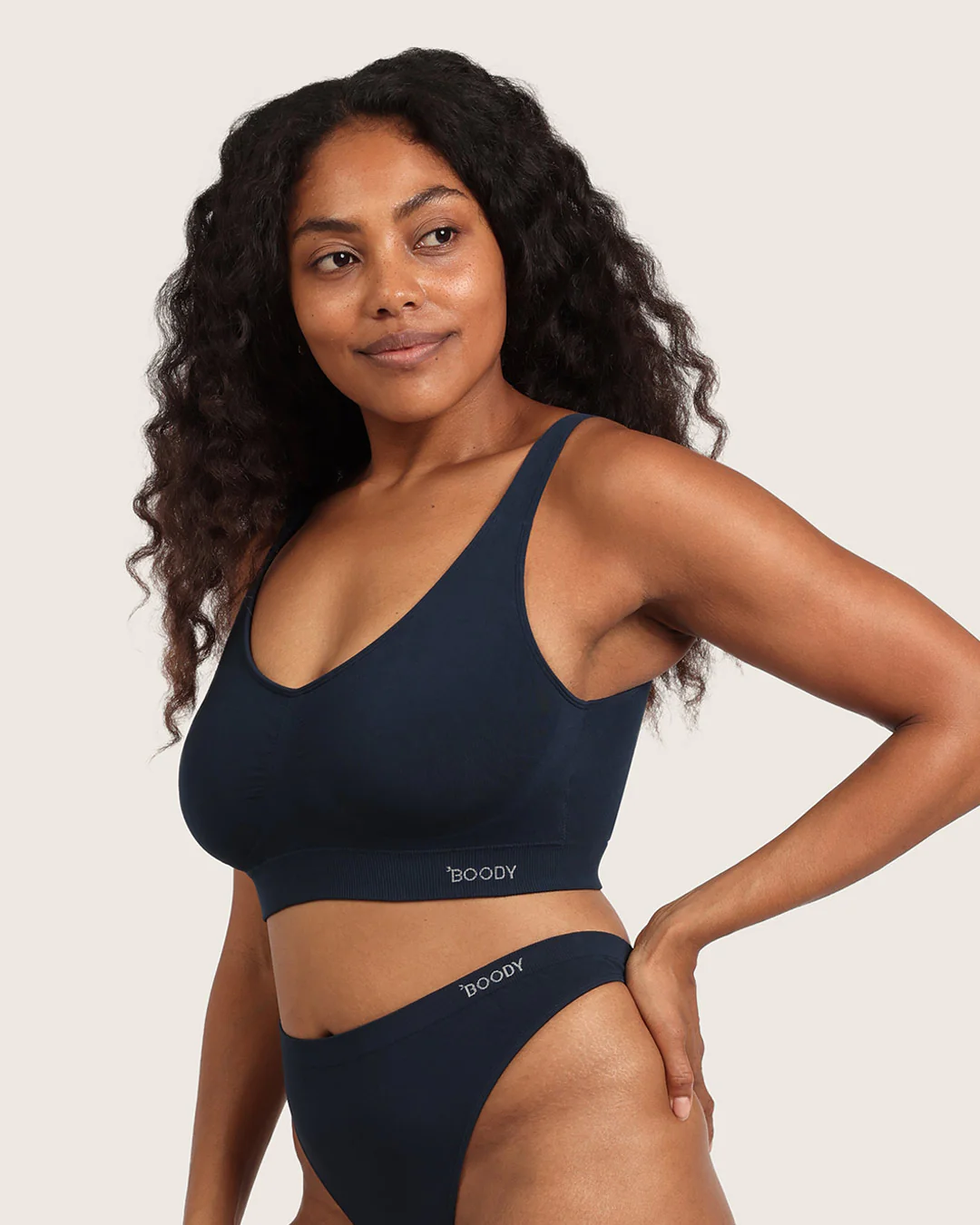 Seamfree Padded Crop Bra - Midnight - Image 8