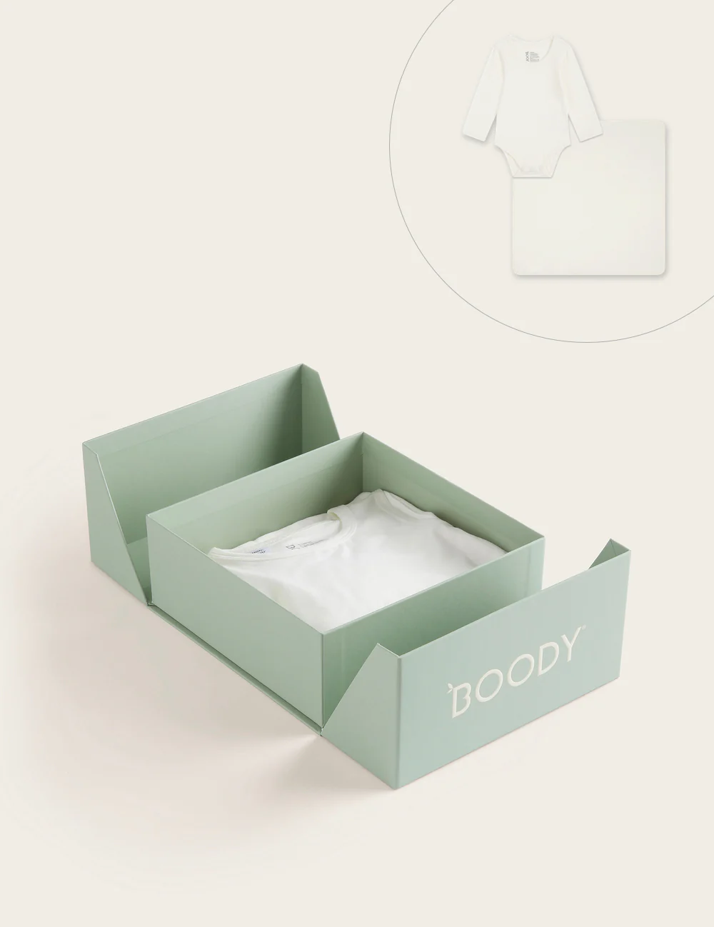 Set Giftbox - Baby Long Sleeve Bodysuit & Jersey Wrap - Heather Grey - Image 3