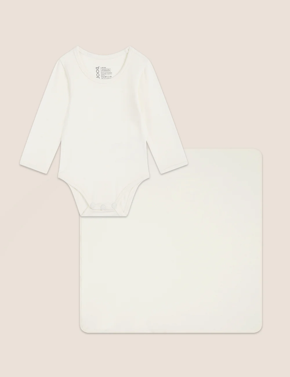 Set Giftbox - Baby Long Sleeve Bodysuit & Jersey Wrap - Natural White - Image 2