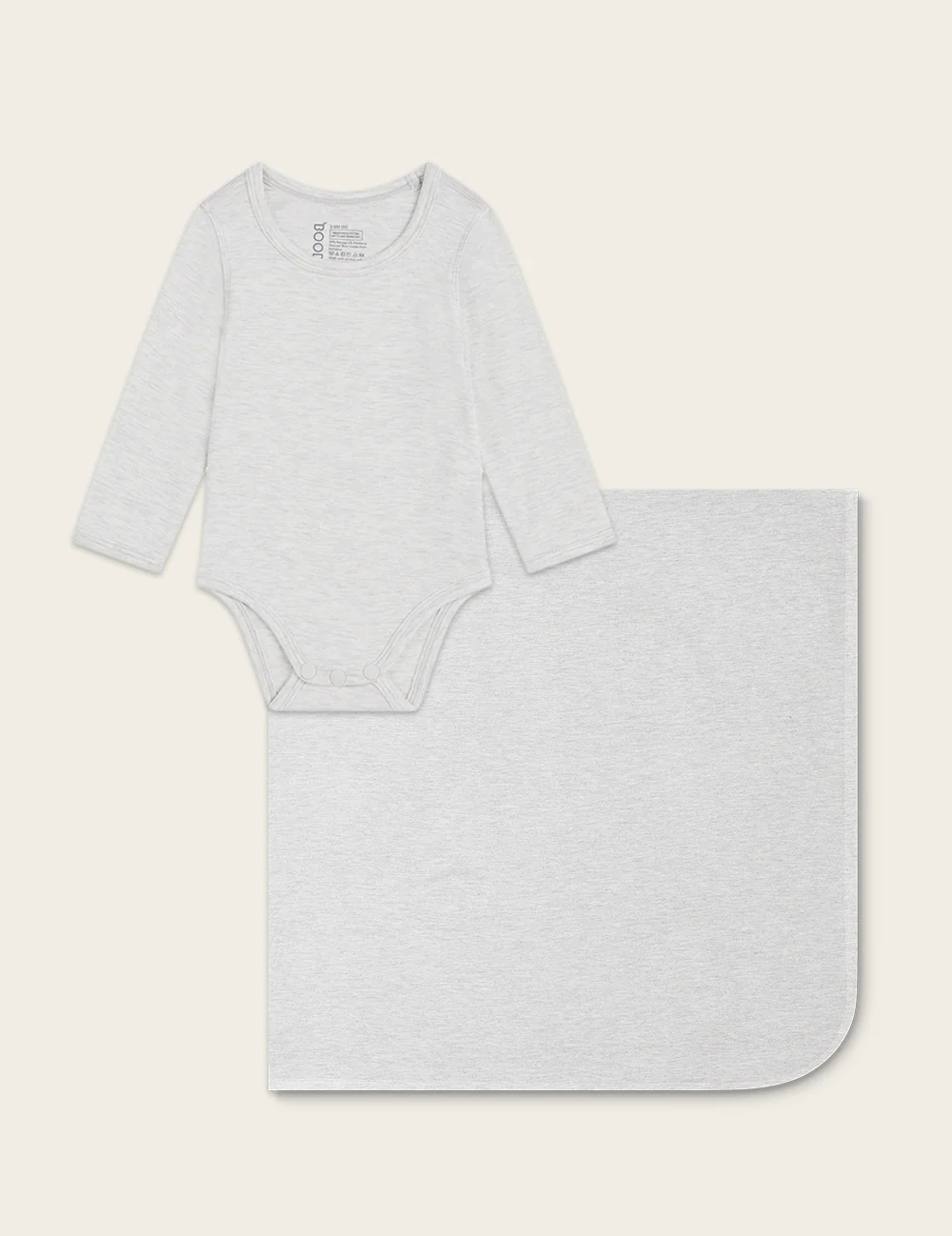 Set Giftbox - Baby Long Sleeve Bodysuit & Jersey Wrap - Natural White - Image 5