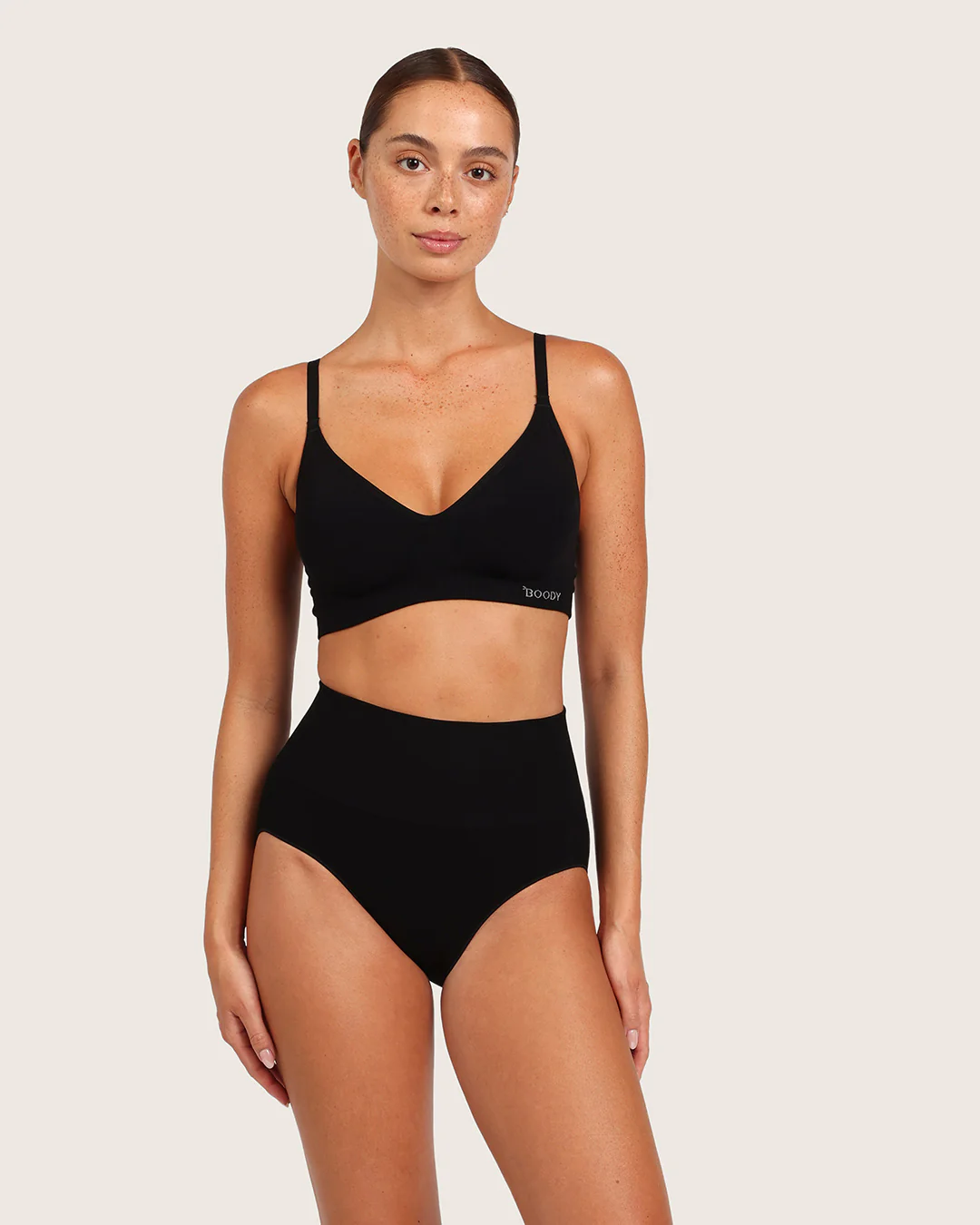 Shaper High Cut Full Briefs - Black - Image 5