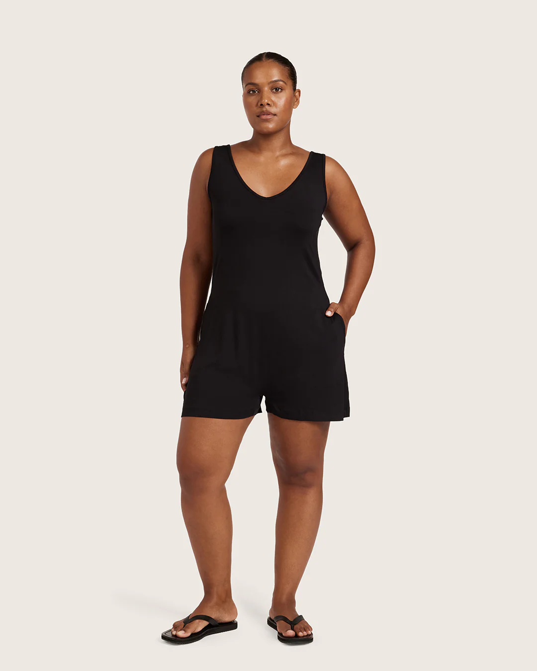 Short Romper - Black - Image 10