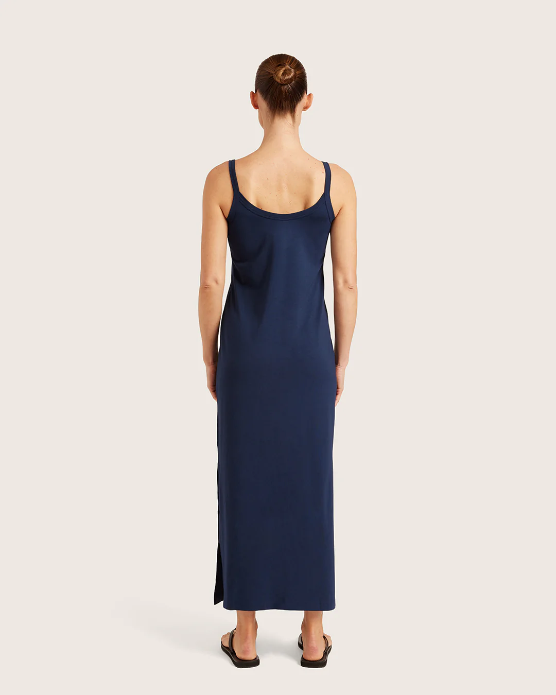 V-Neck Slip Dress - Navy - Image 5
