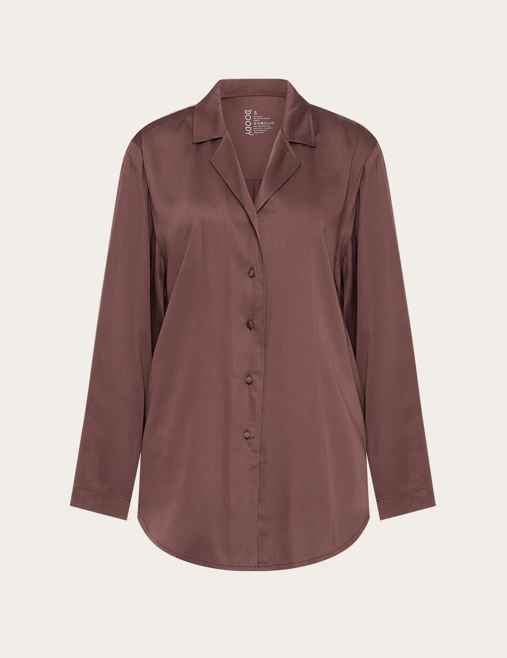 Vegan Silk Long Sleeve Shirt - Garnet - Image 12