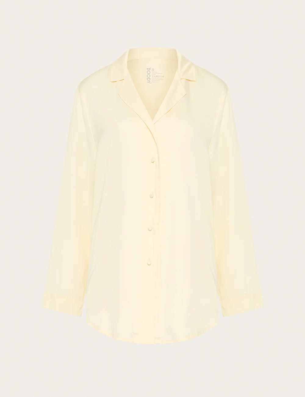 Vegan Silk Long Sleeve Shirt - Pearl - Image 7