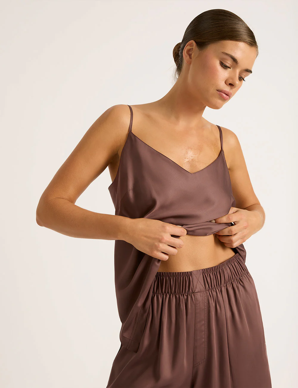 Vegan Silk Shorts - Garnet - Image 4