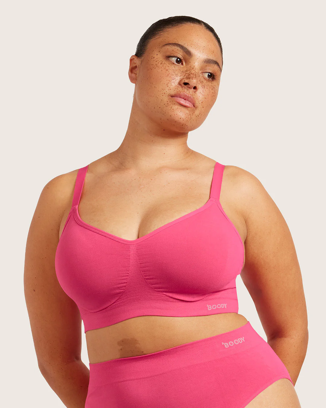 Wireless Full Bust T-Shirt Bra - BCAM Pink - Image 3