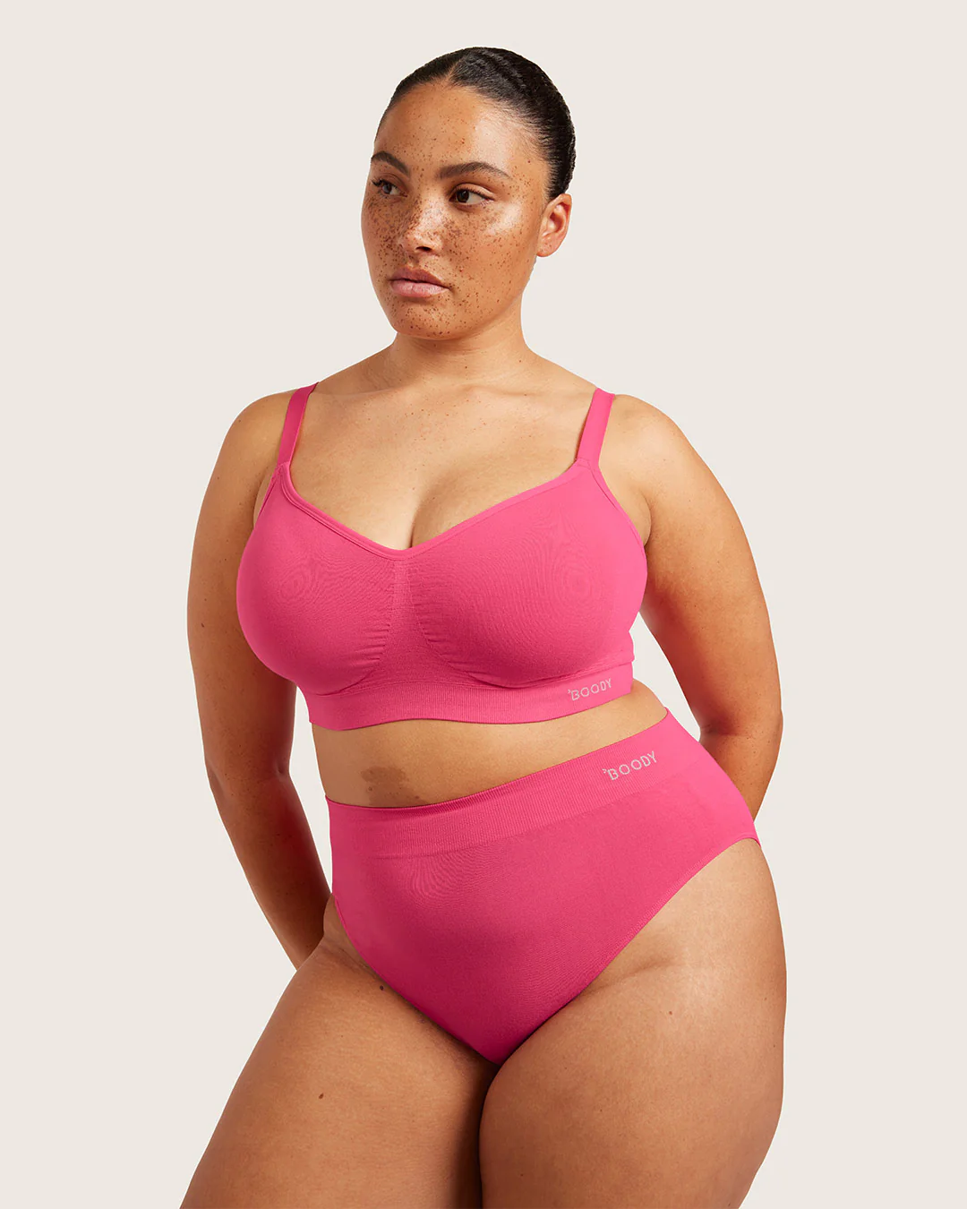 Wireless Full Bust T-Shirt Bra - BCAM Pink - Image 4
