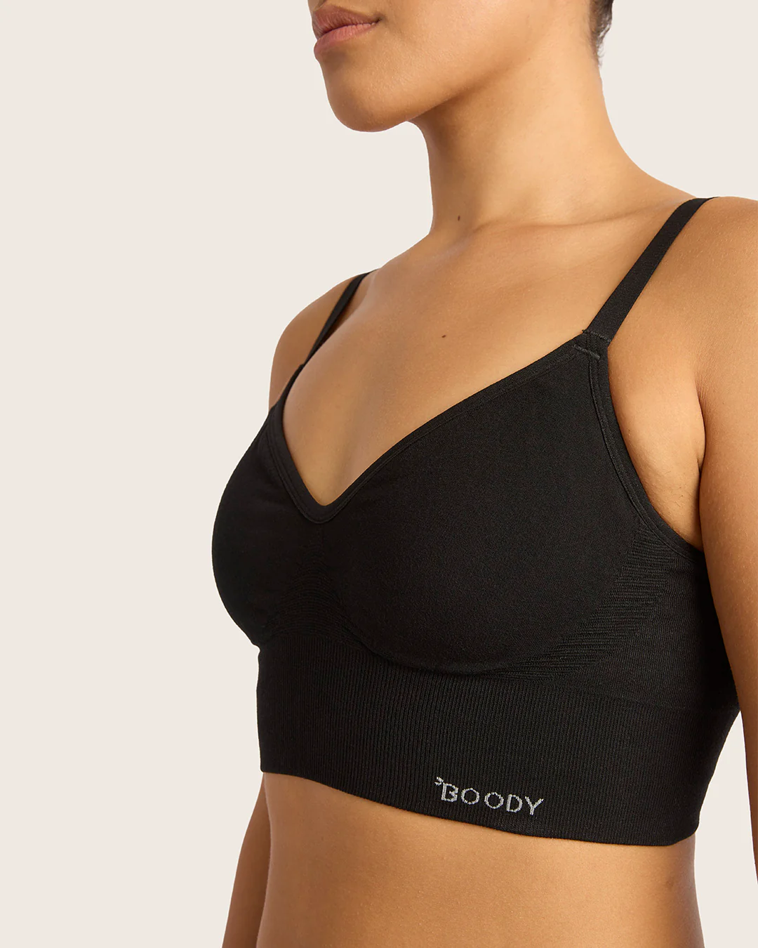 Wireless Low Back Bra - Black - Image 12