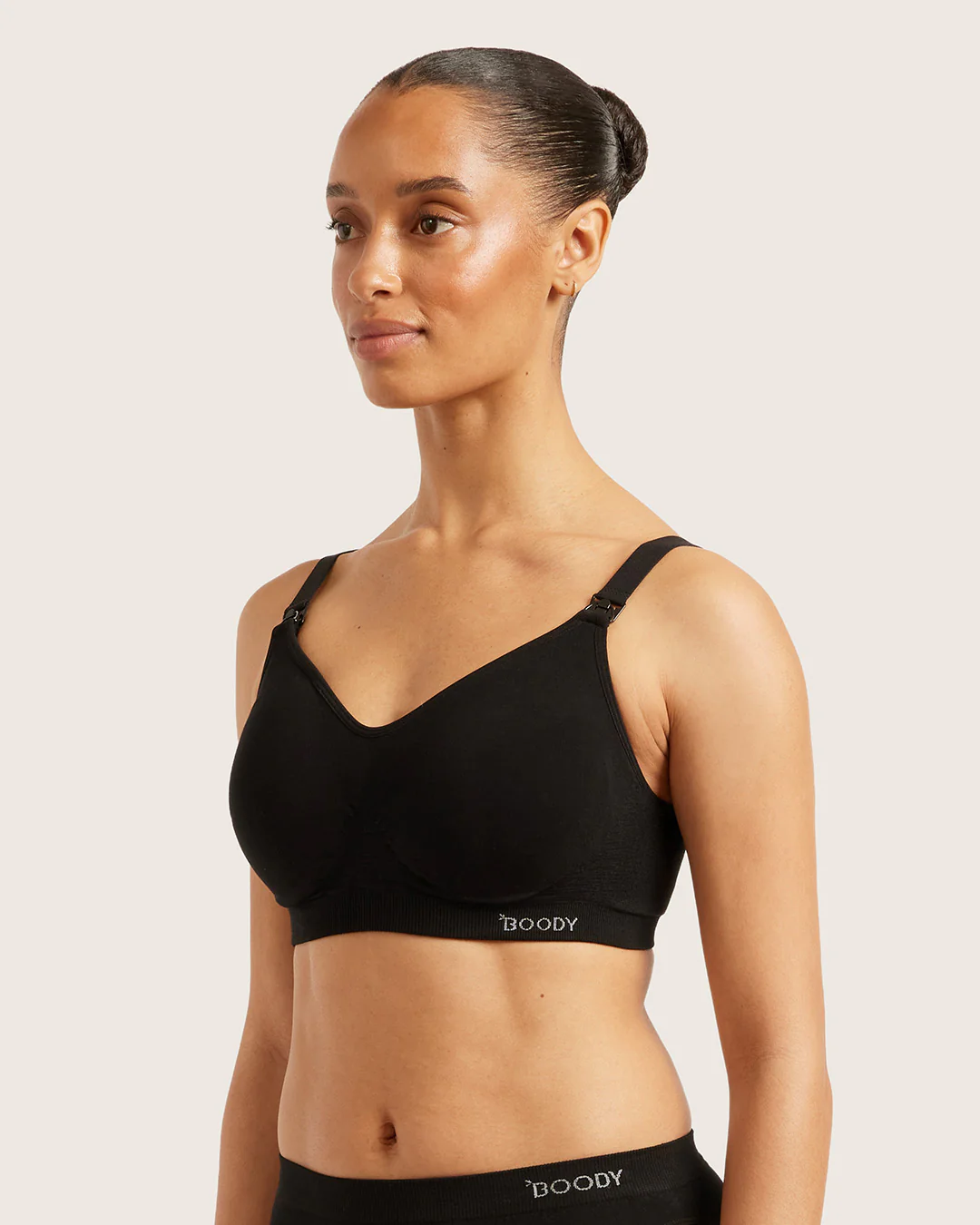Wireless Maternity Bra - Black - Image 3