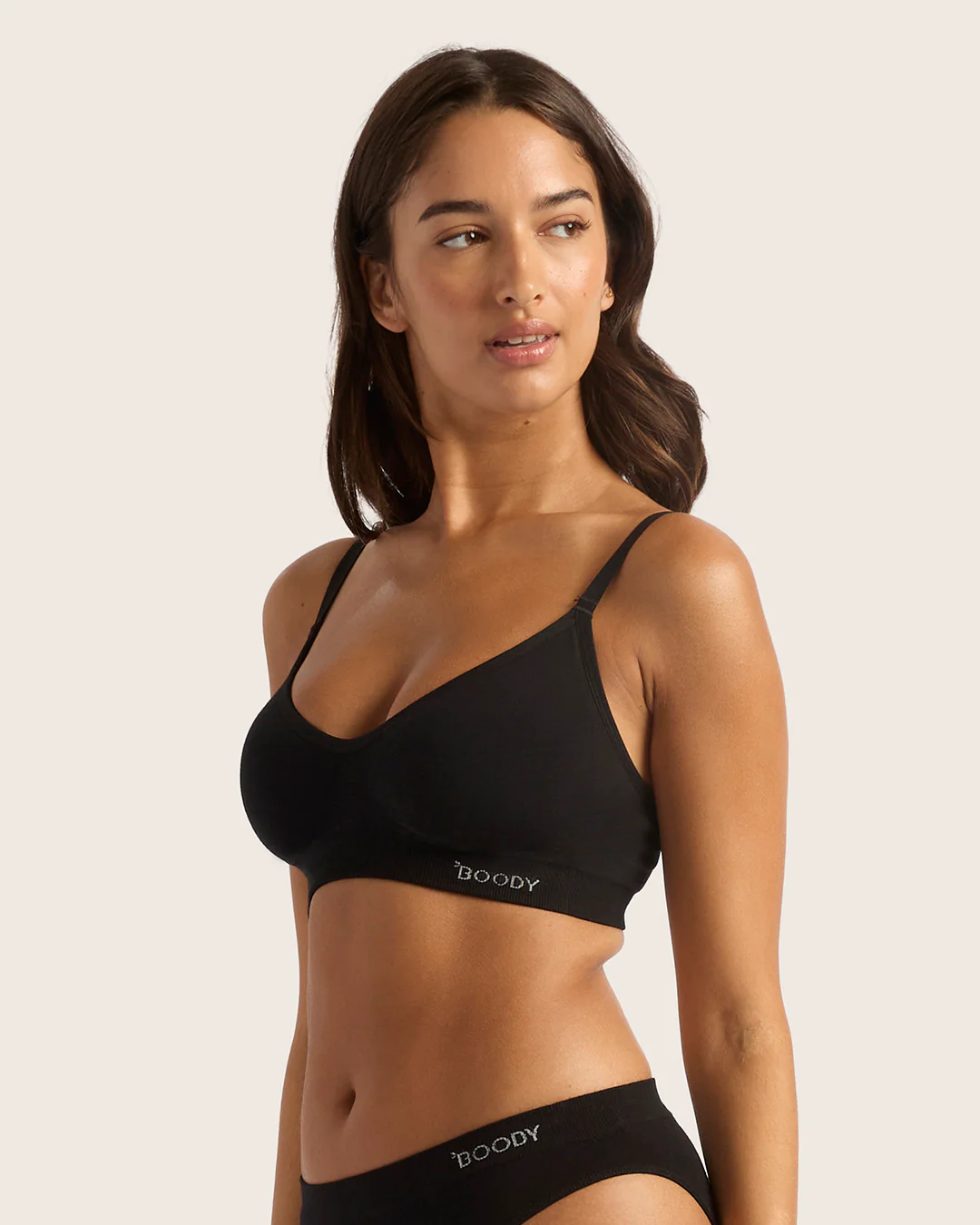 Wireless T-Shirt Bra - Black - Image 3