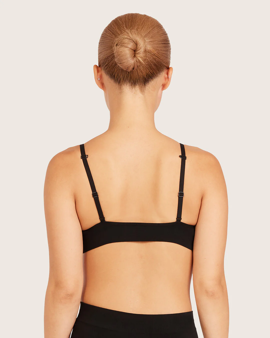 Wireless T-Shirt Bralette - Black - Image 2