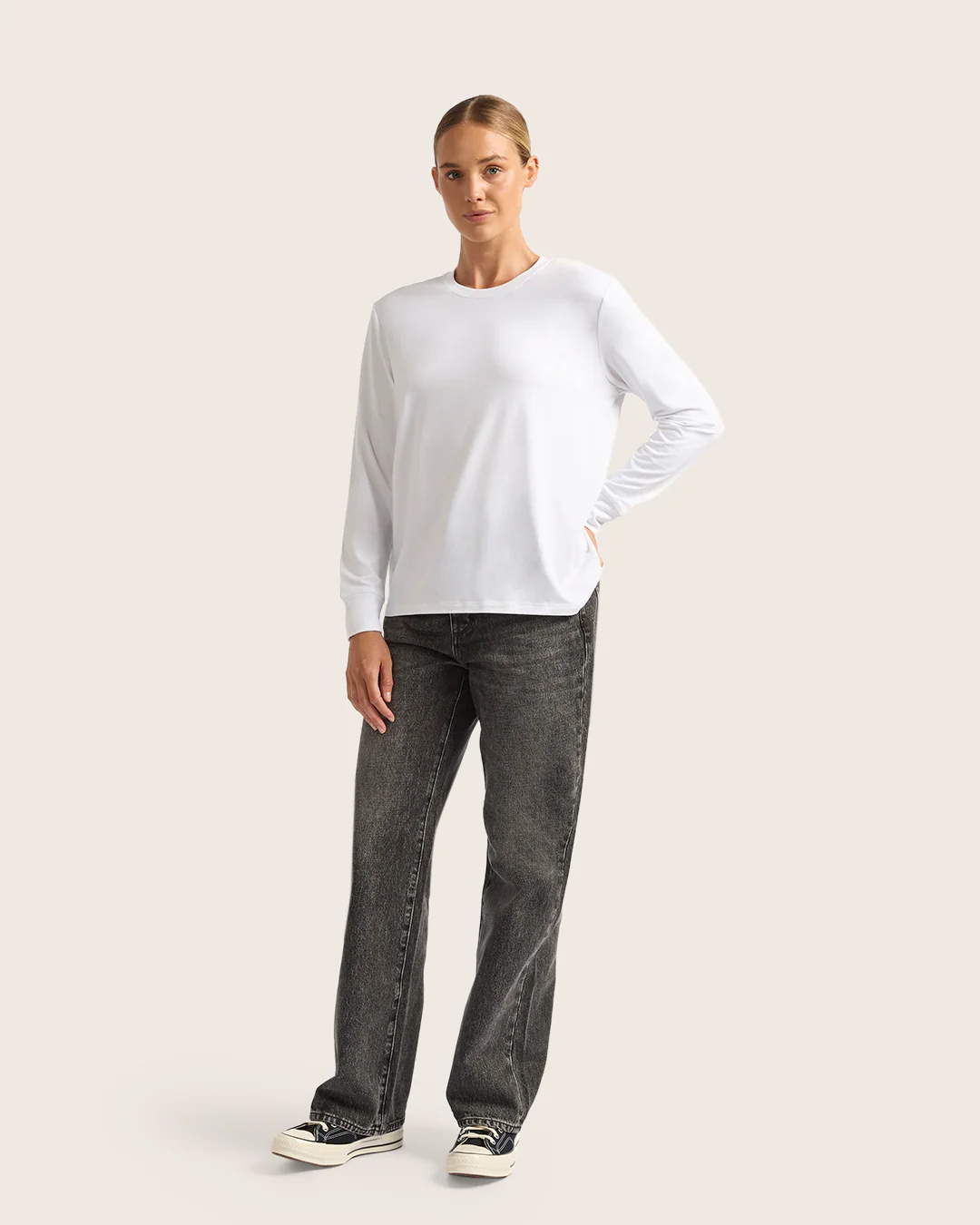 Women's Classic Long Sleeve T-Shirt - White - Image 5