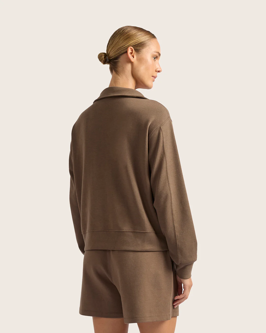 Women's Quarter Zip Sweater - Oyster - Image 2