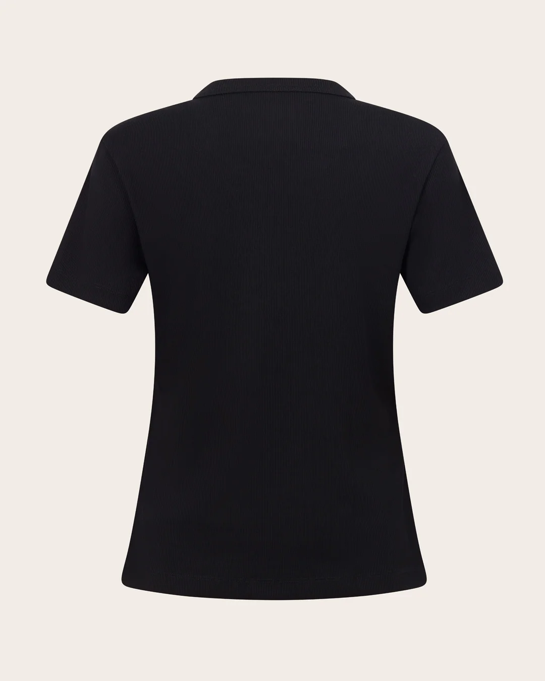 Women's Ribbed Crew Neck T-Shirt - Black - Image 21