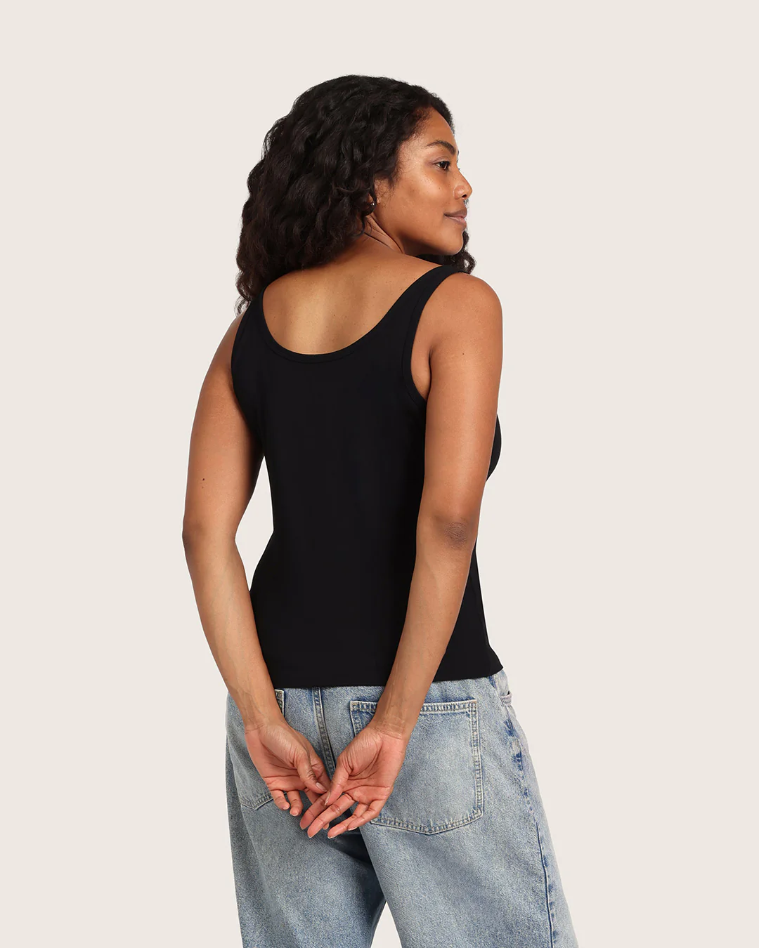 Women's Ribbed Tank Top - Black - Image 13