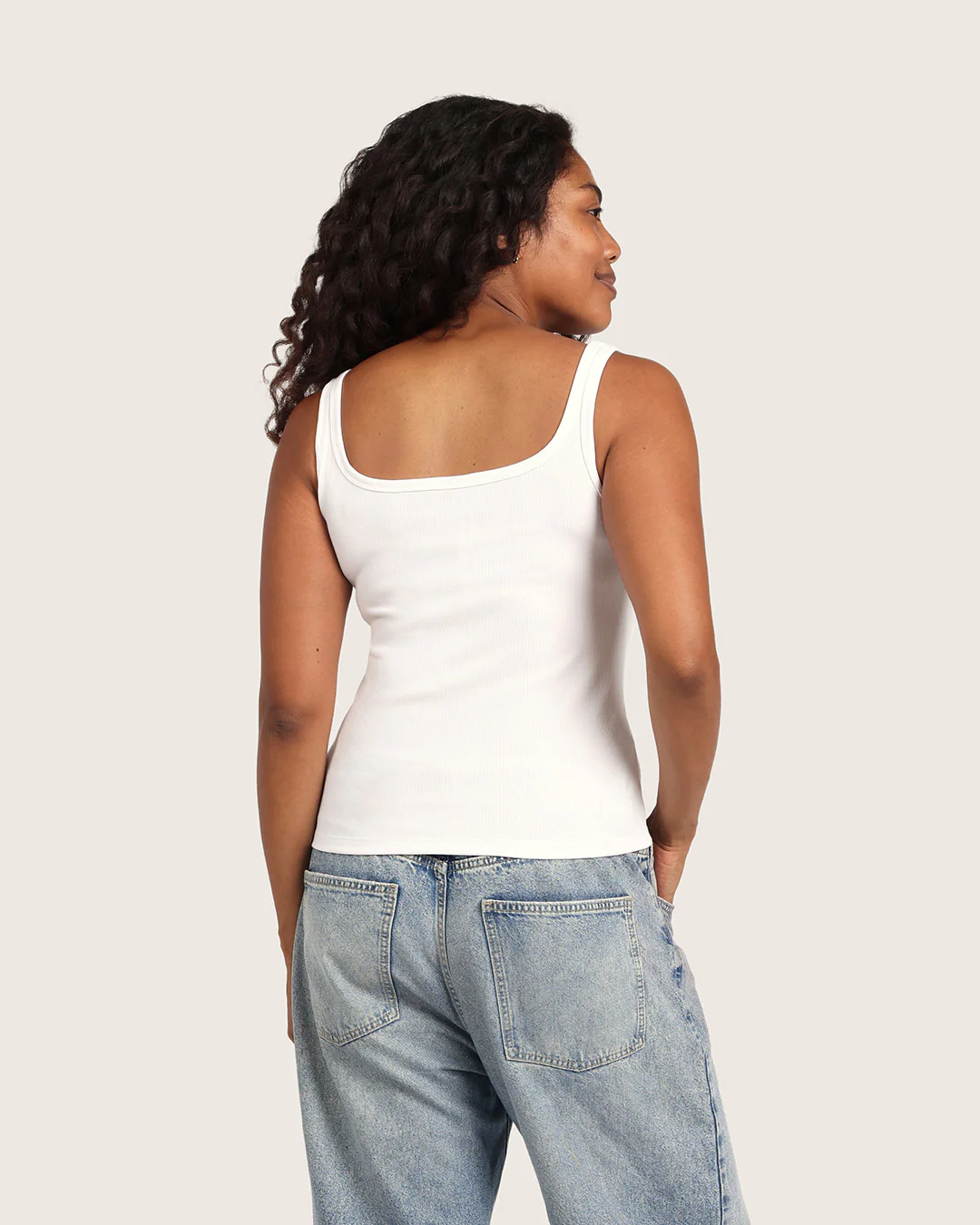 Women's Ribbed Tank Top - White - Image 12